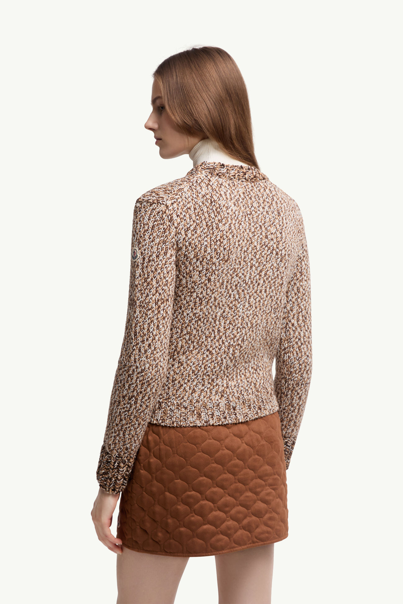 Mouliné Wool Sweater Women Brown Moncler 4