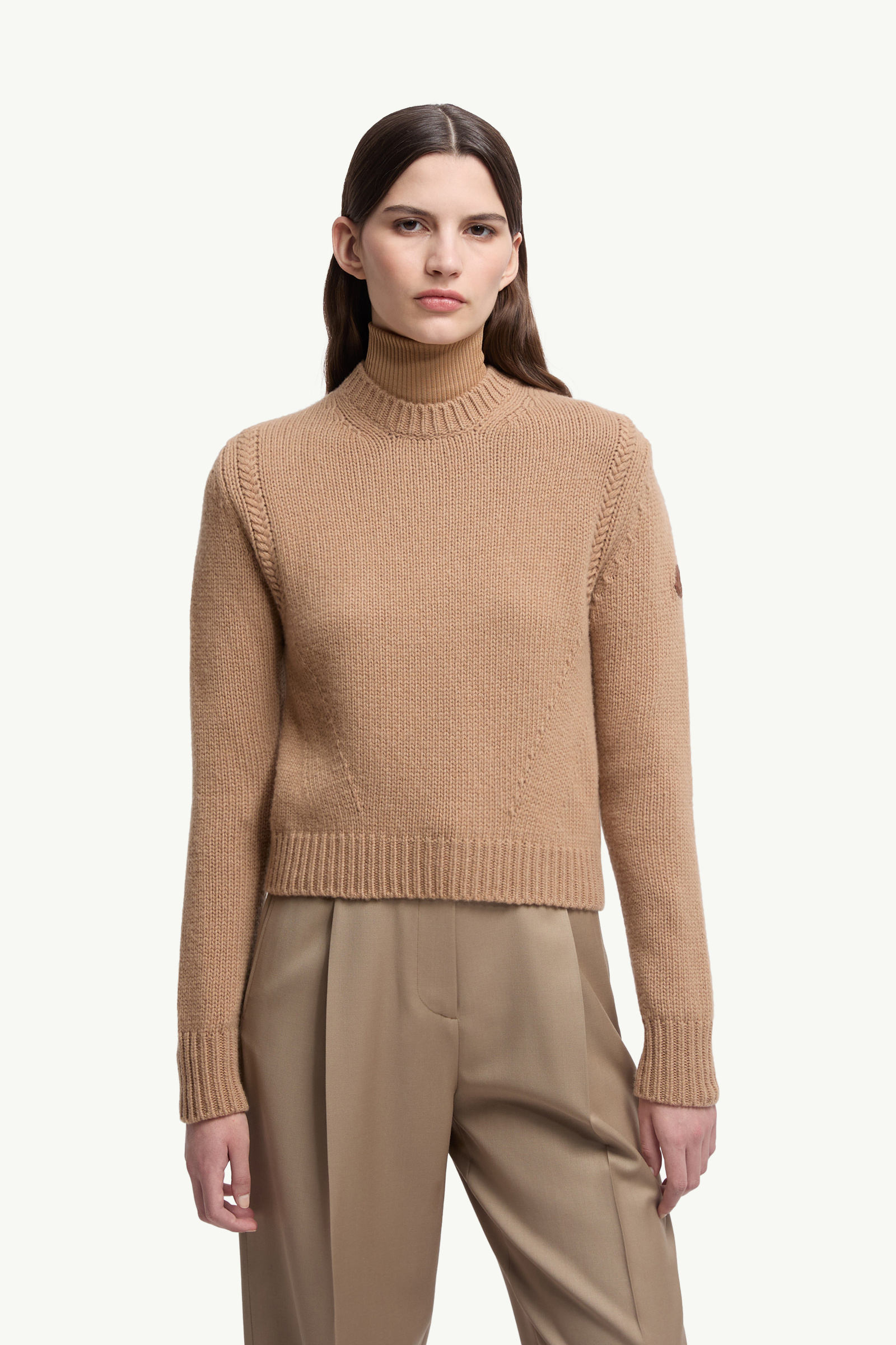 Wool & Cashmere Jumper Women Beige Moncler 3