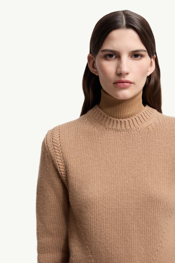 Wool & Cashmere Jumper Women Beige Moncler 5