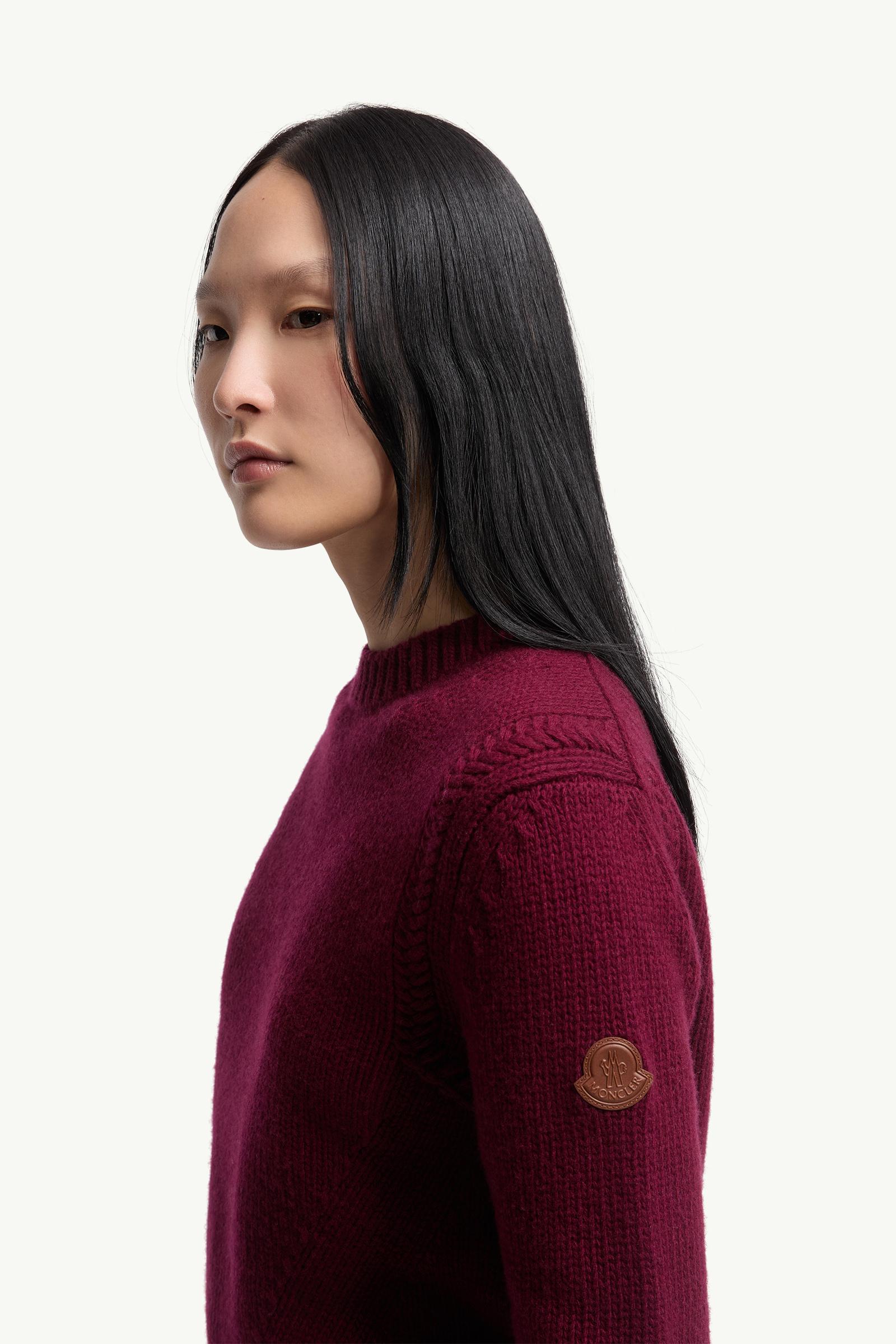 Pullover aus Wolle und Kaschmir Damen Burgunderrot Moncler 1