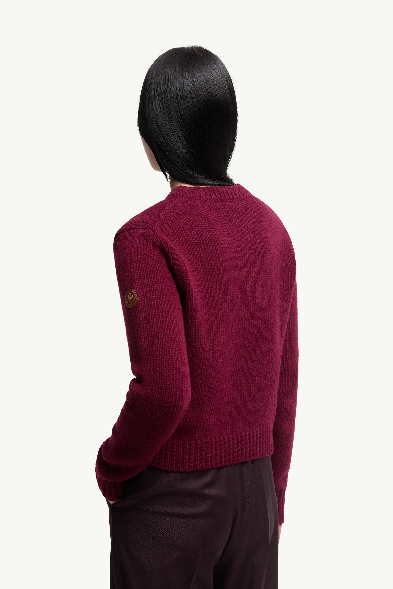 Pullover aus Wolle und Kaschmir Damen Burgunderrot Moncler 4