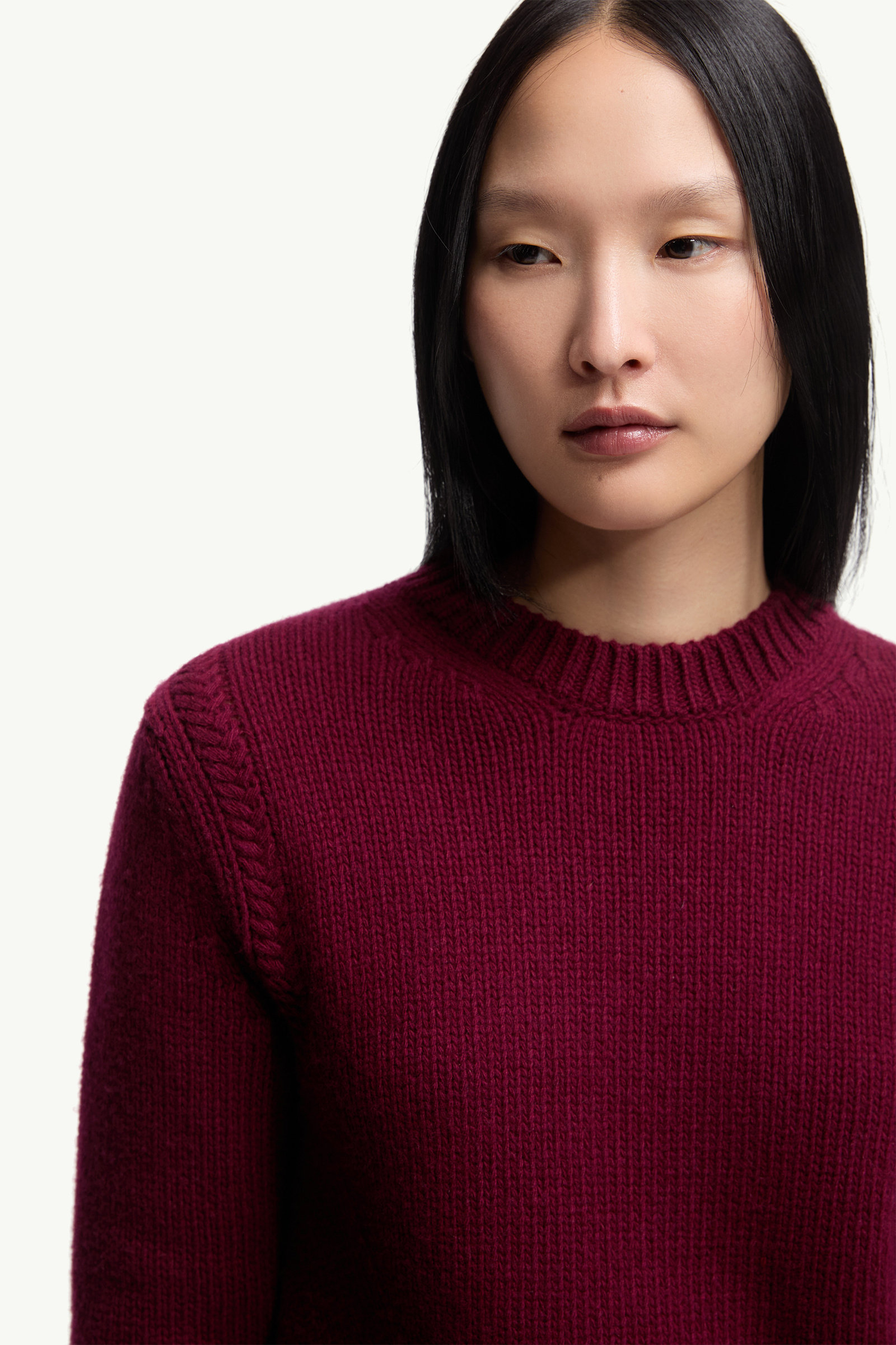 Pullover aus Wolle und Kaschmir Damen Burgunderrot Moncler 5