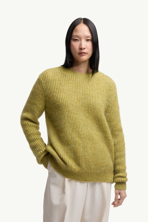 Mohair & Wool Blend Sweater Women Lime Green Moncler 3
