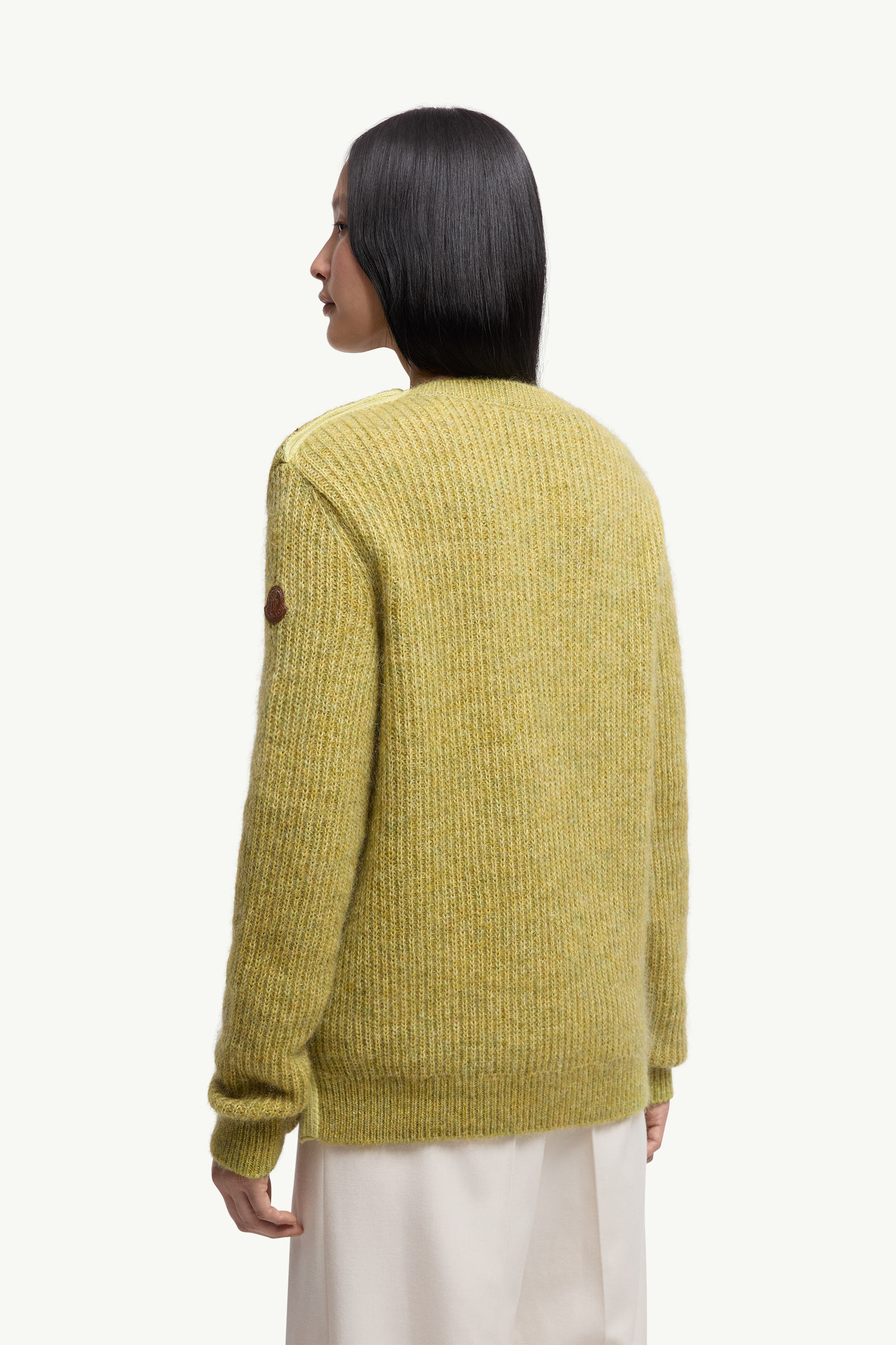 Mohair & Wool Blend Jumper Women Lime Green Moncler 4