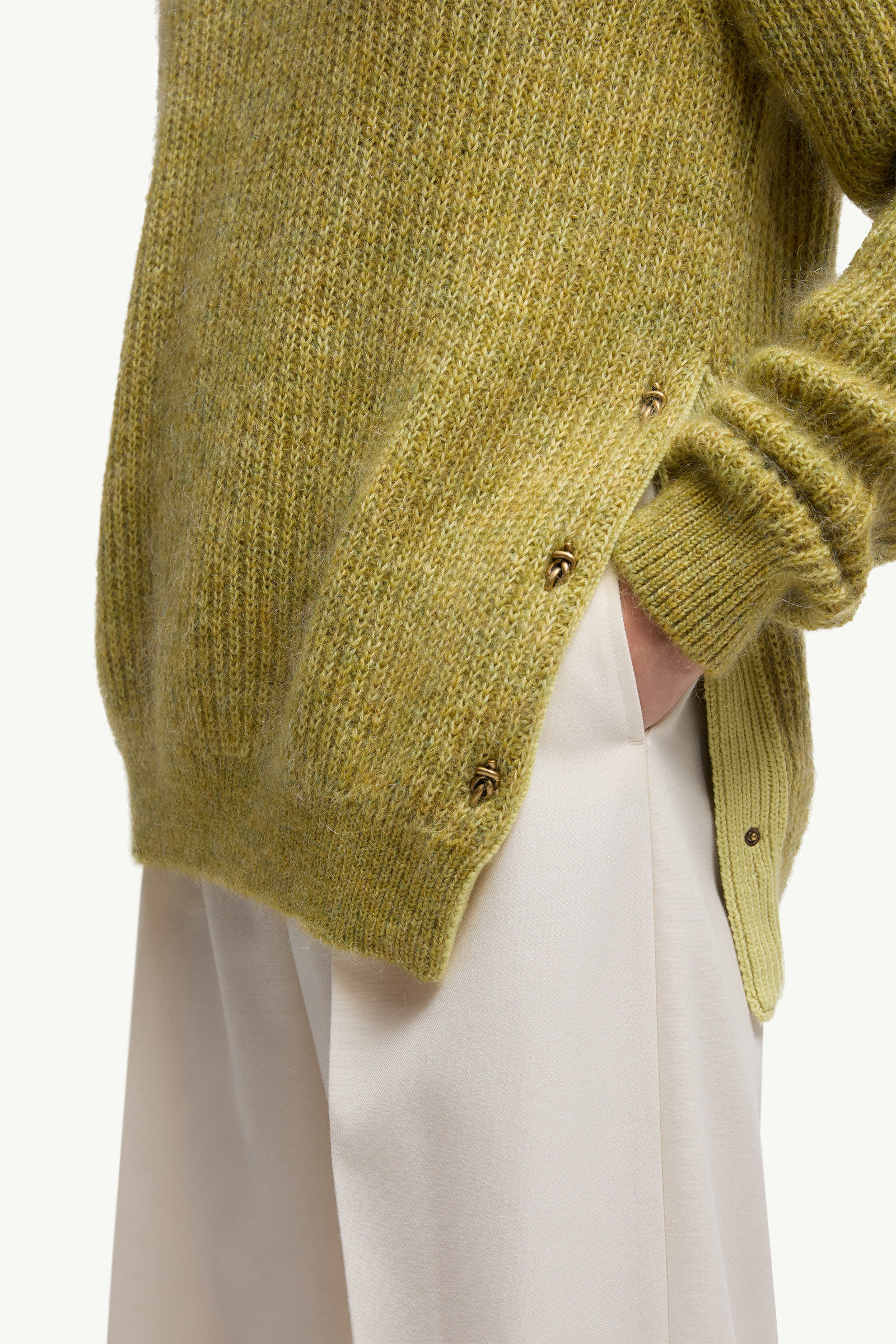 Mohair & Wool Blend Jumper Women Lime Green Moncler 5