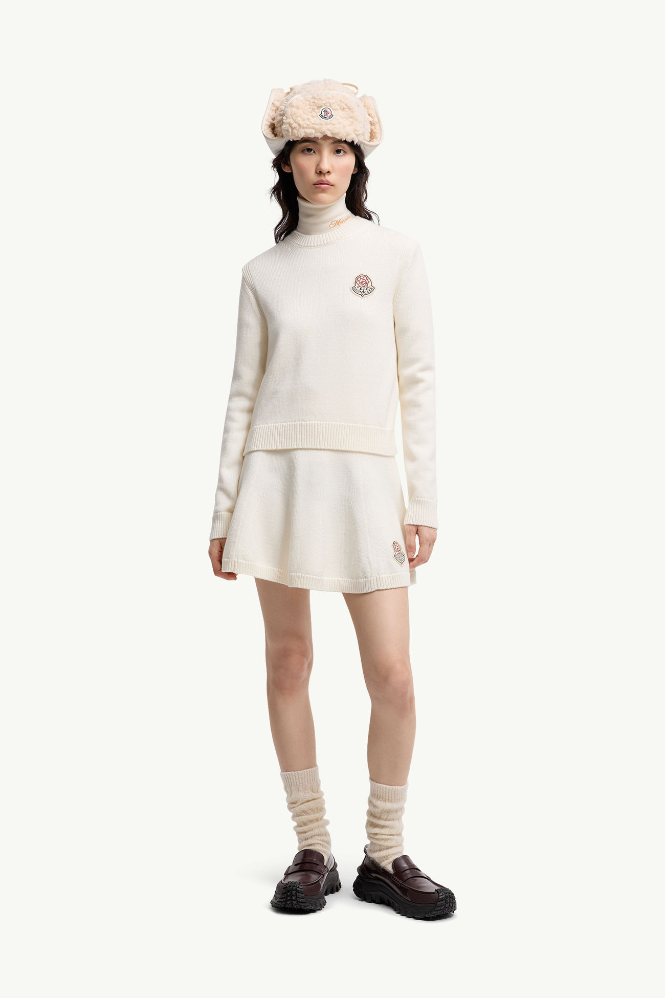 T-shirt à col rond Femmes Blanc Ivoire Moncler 0