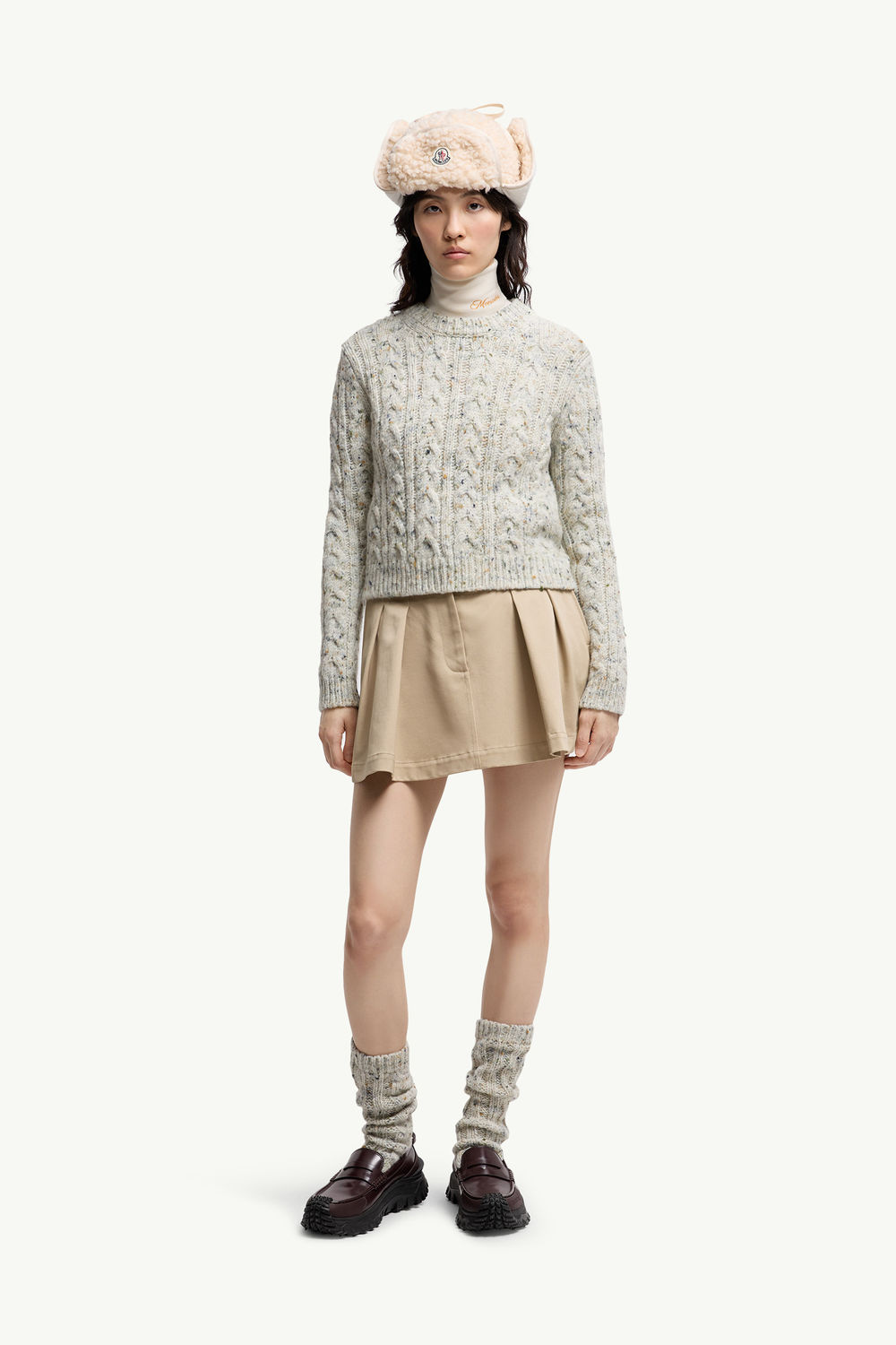 Wool Blend Jumper Women Ice Gray Moncler 0