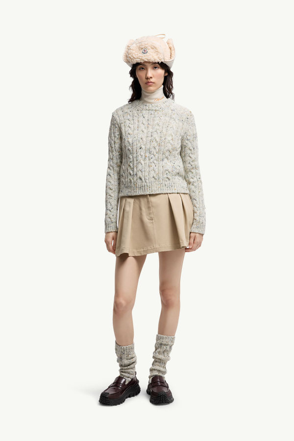 Wool Blend Jumper Women Ice Gray Moncler 0