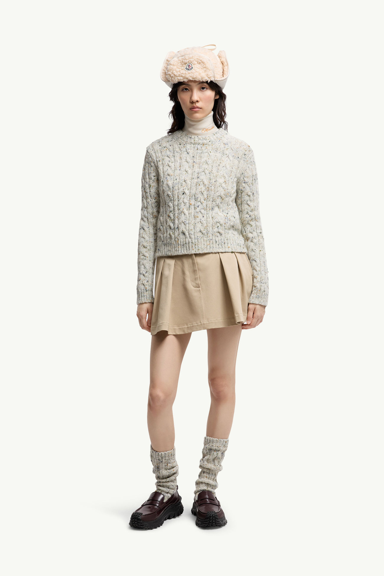 Wool Blend Sweater Women Ice Grey Moncler 0