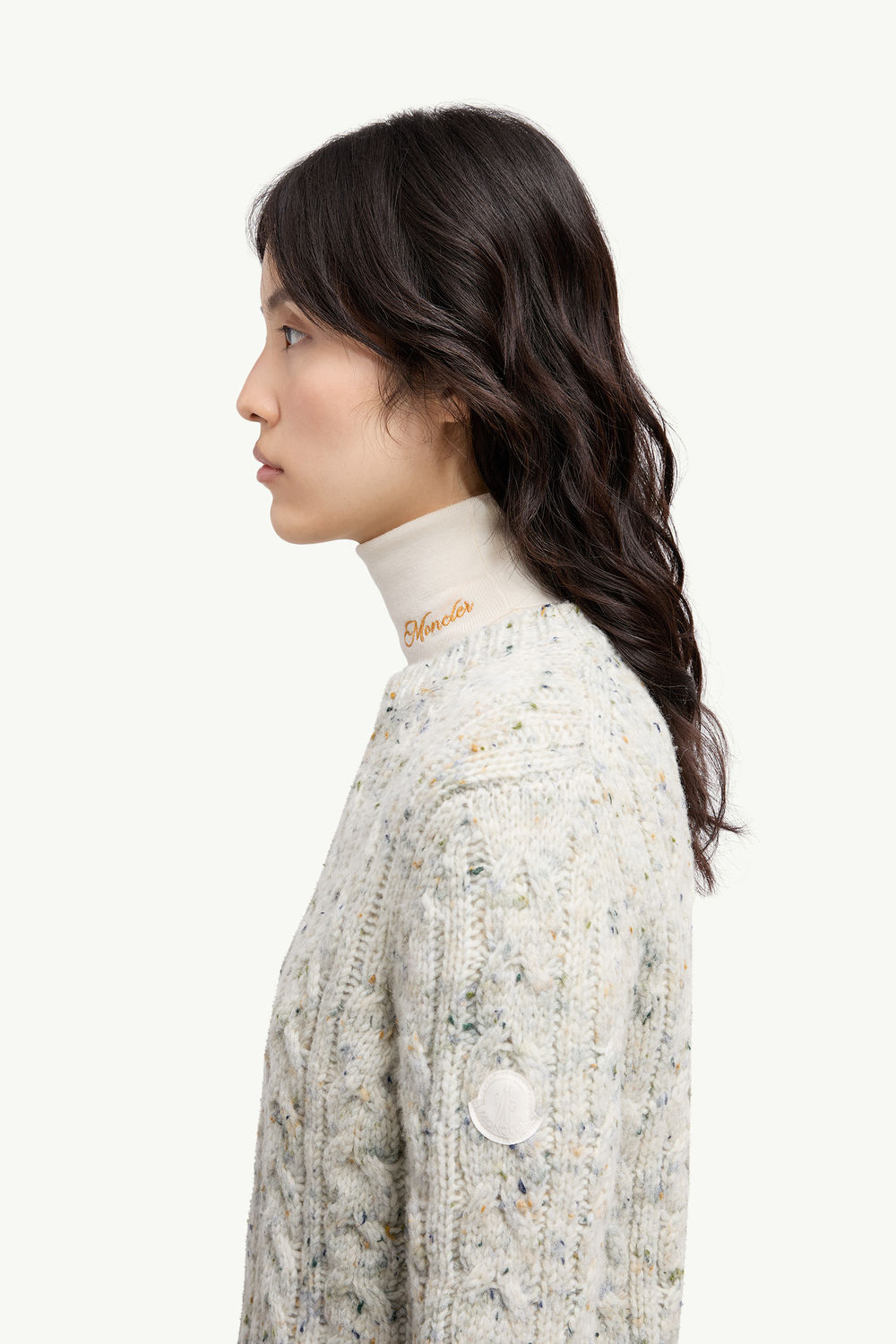Pull en mélange de laine Femmes Gris Glacier Moncler 1