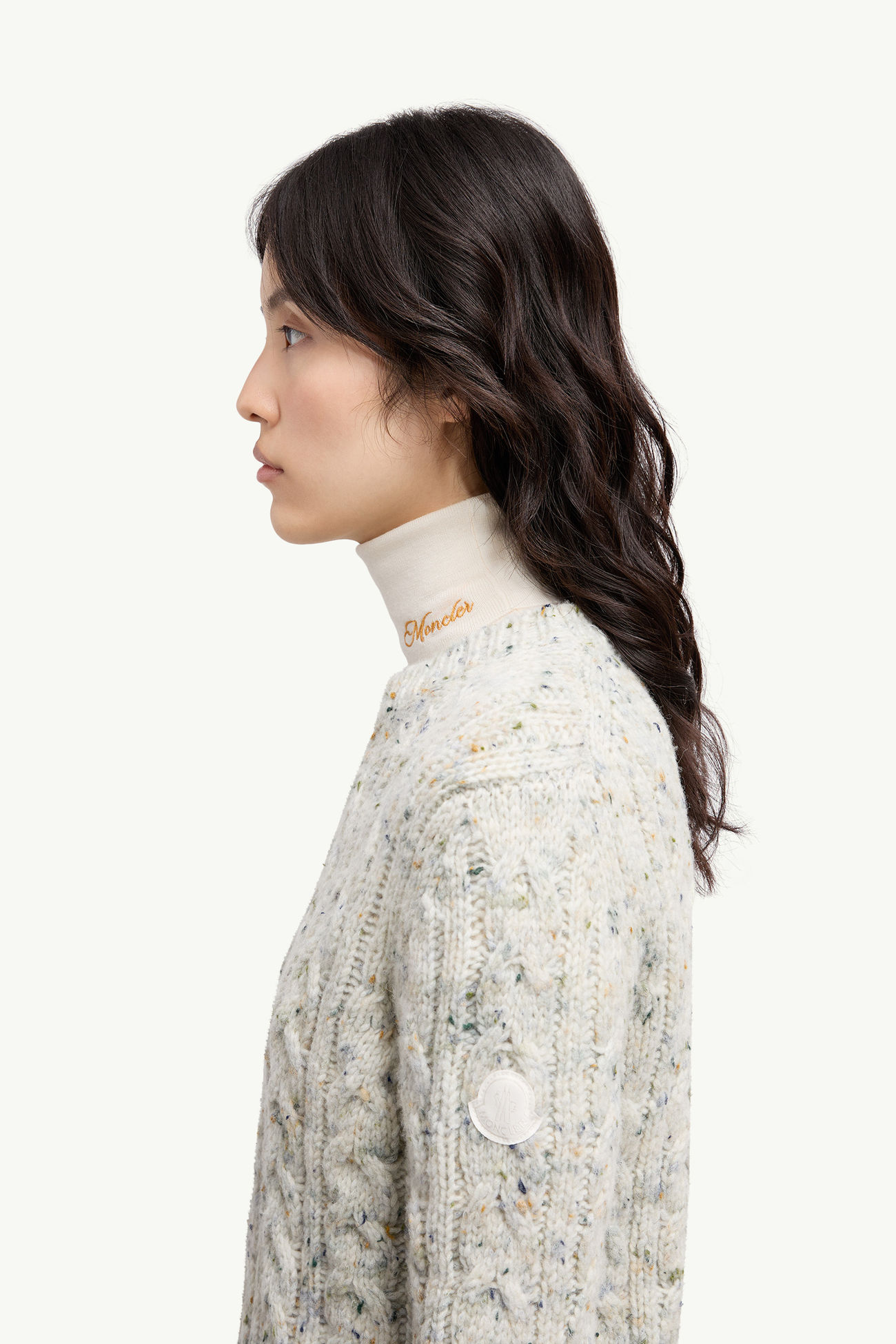 Pull en mélange de laine Femmes Gris Glacier Moncler 1