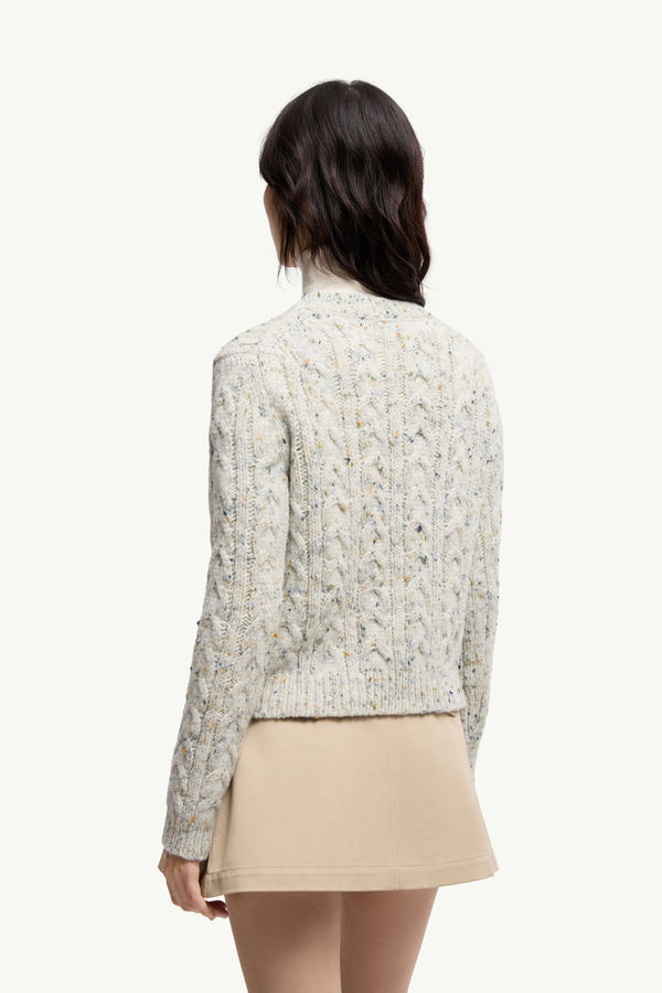 Wool Blend Jumper Women Ice Gray Moncler 4