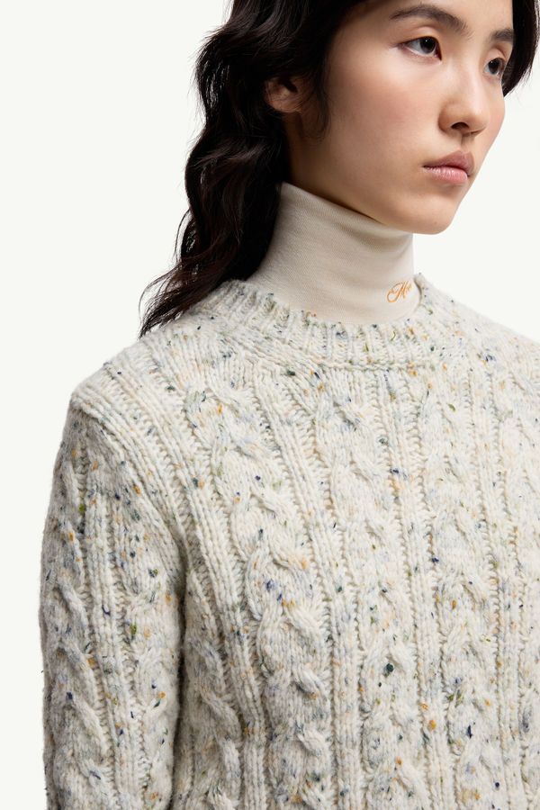 Wool Blend Jumper Women Ice Gray Moncler 5