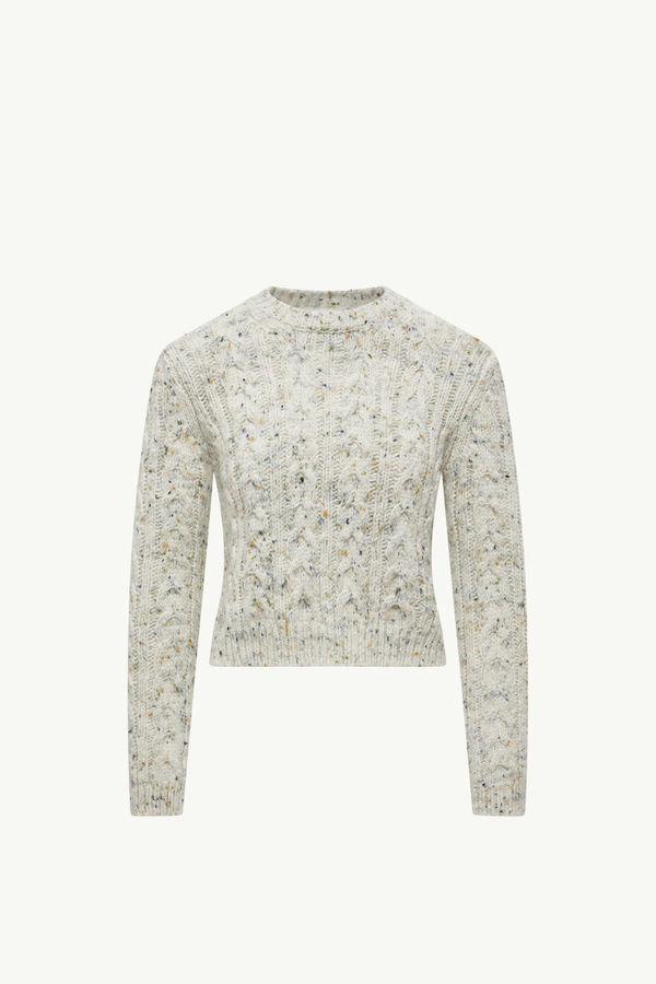 Wool Blend Jumper Women Ice Gray Moncler 2
