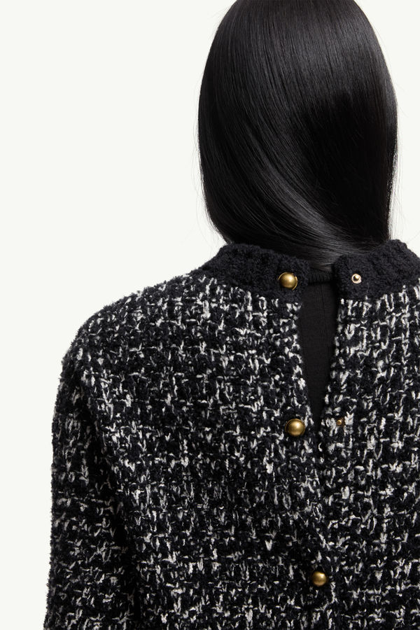 Fringe-Trim Wool Blend Jumper Women Black Moncler 6
