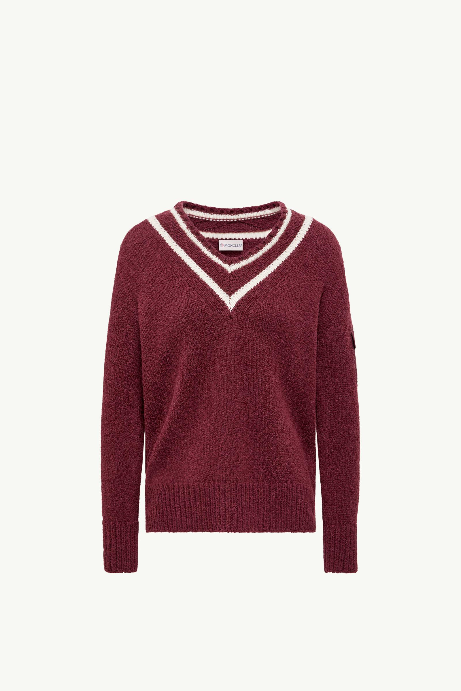 Pull matelassé en coton et laine mélangés à col en V_findInBoutique_image