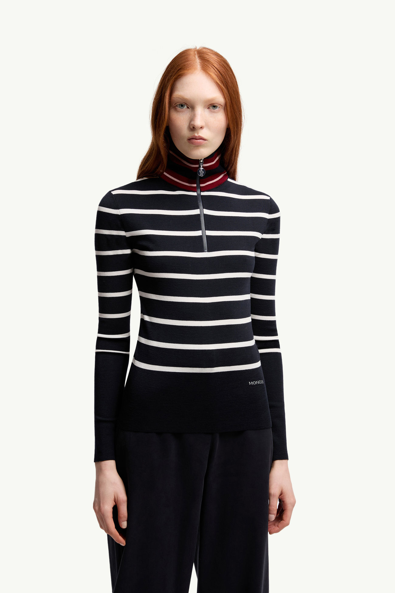 女士条纹羊毛高领毛衣 女士 蓝色 & 白色 Moncler 3