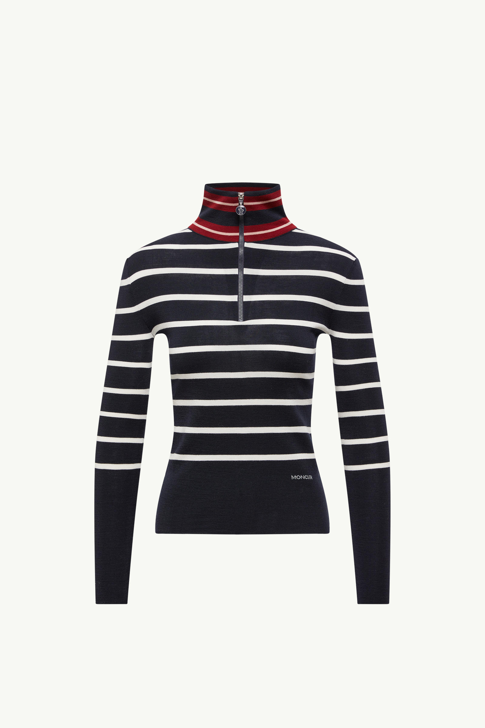 Jersey de lana a rayas con cuello de tortuga Mujer Azul & Blanco Moncler 2