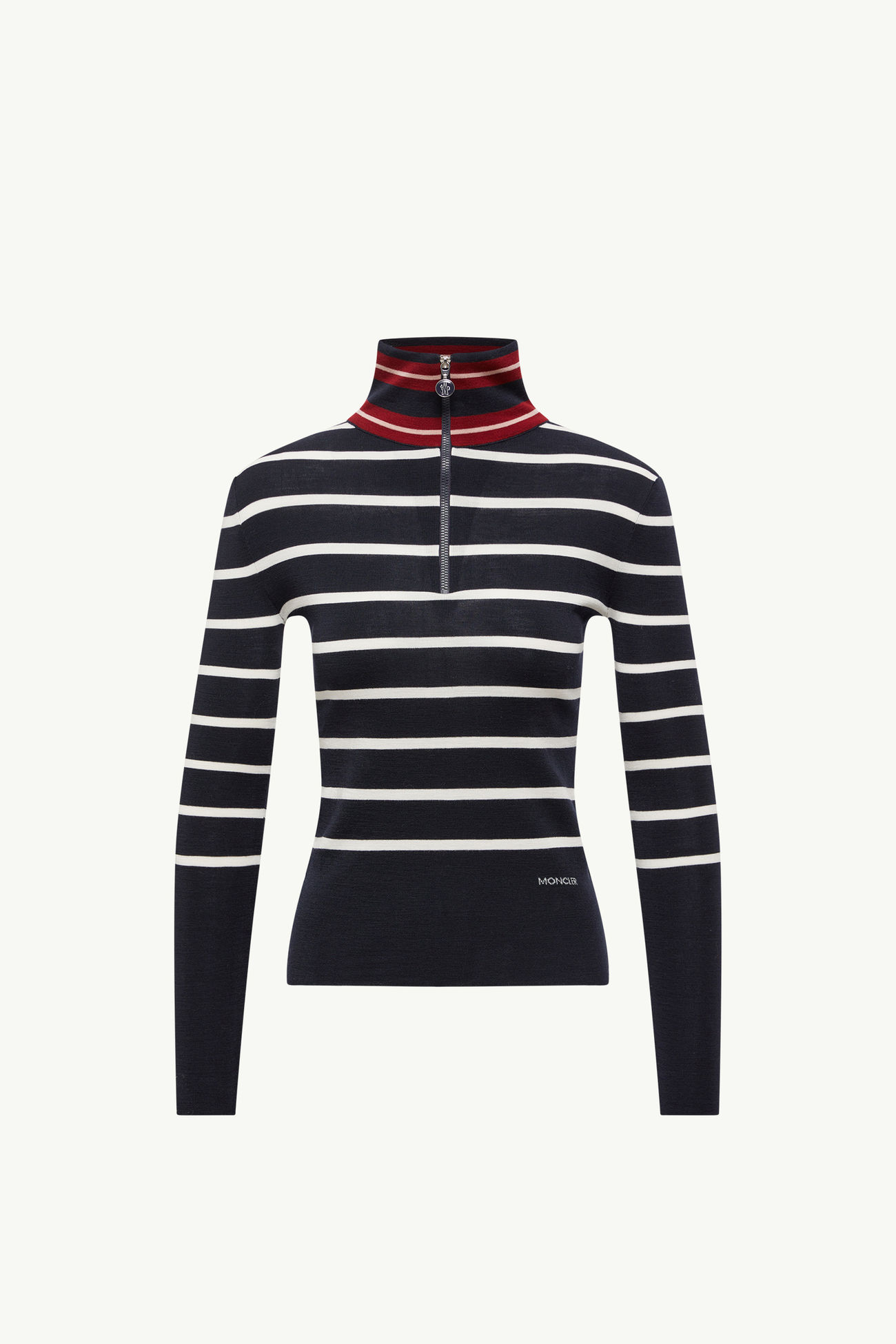 女士条纹羊毛高领毛衣 女士 蓝色 & 白色 Moncler 2