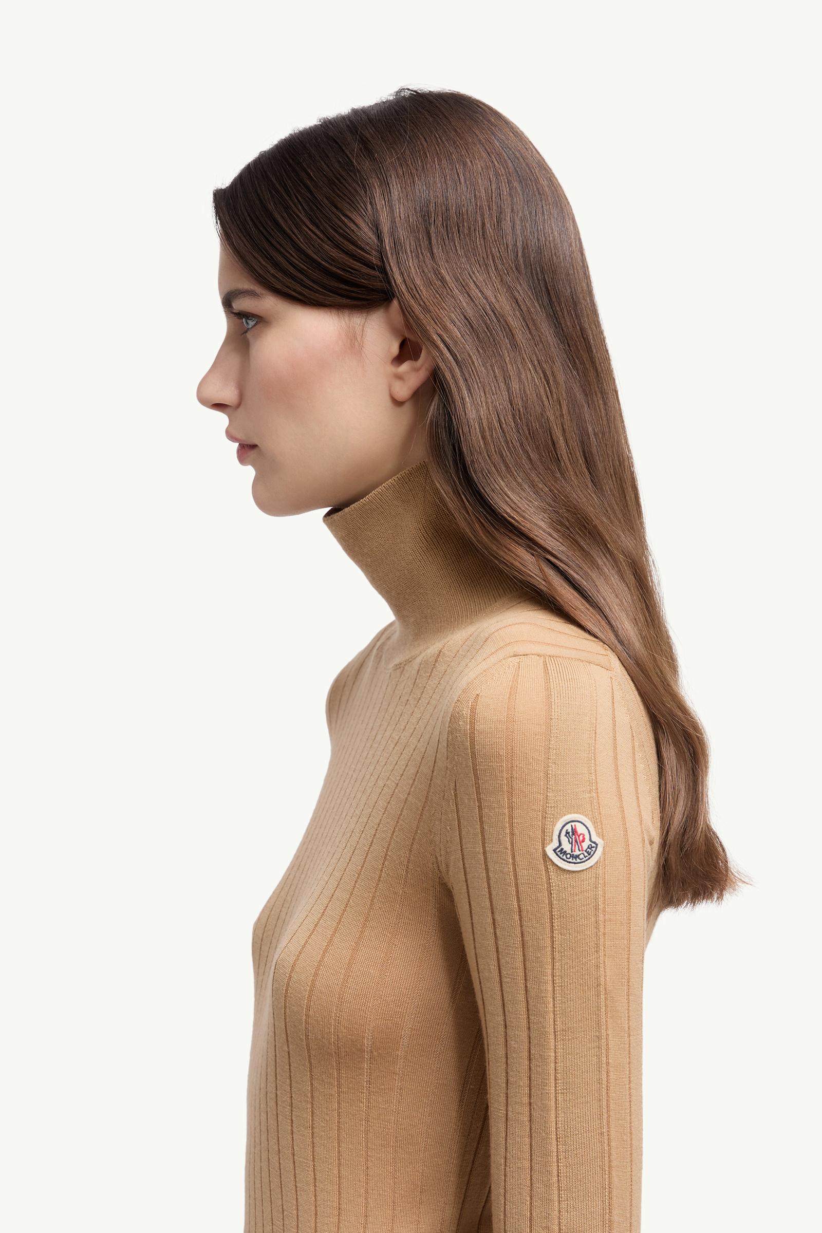 Wool & Cashmere Polo Neck Jumper Women Beige Moncler 1