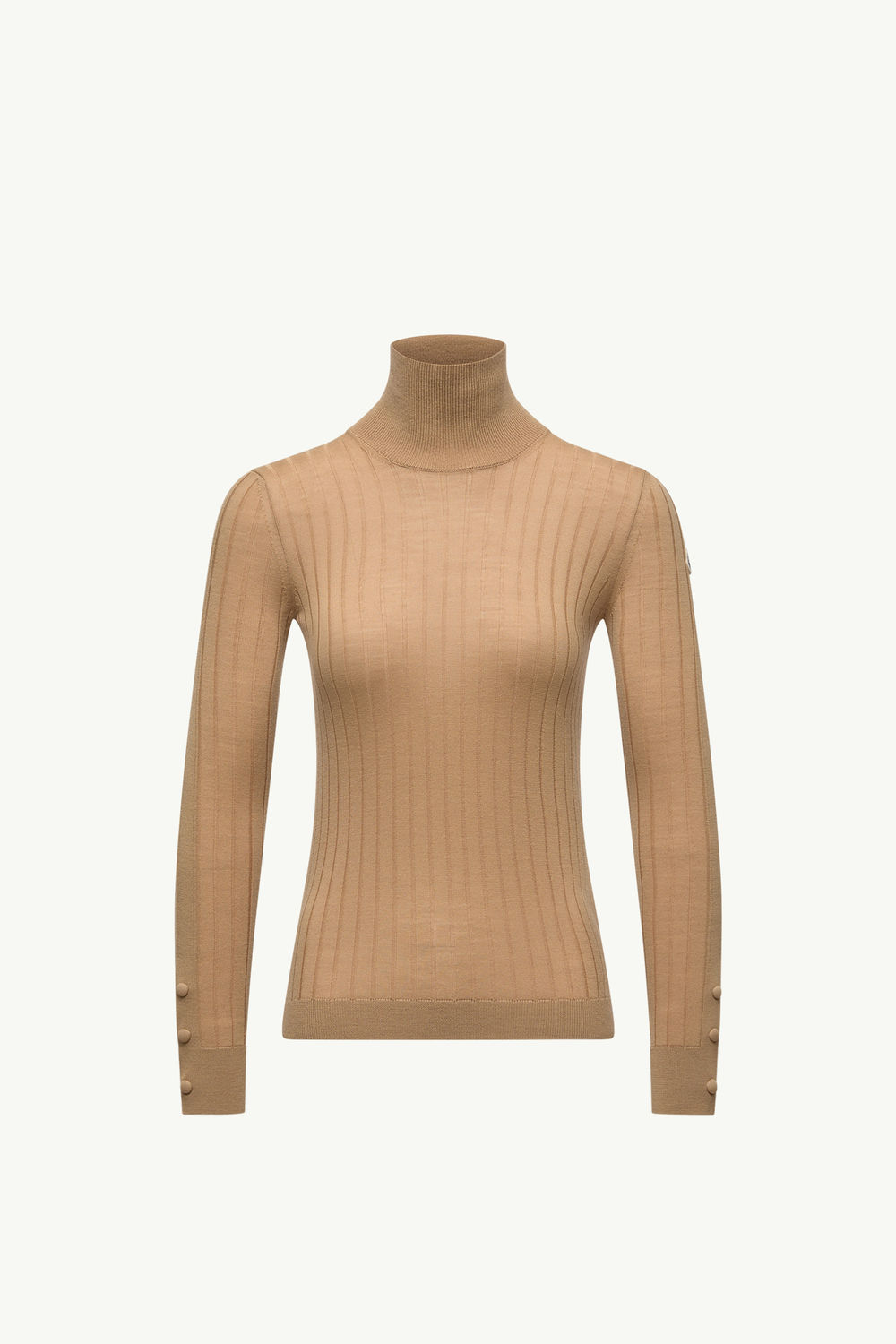 Wool & Cashmere Polo Neck Jumper Women Beige Moncler 2
