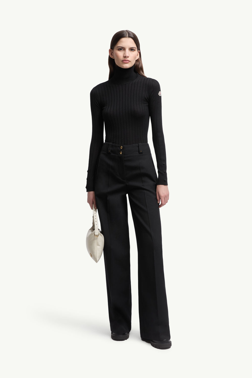 Wool & Cashmere Polo Neck Jumper Women Black Moncler 0