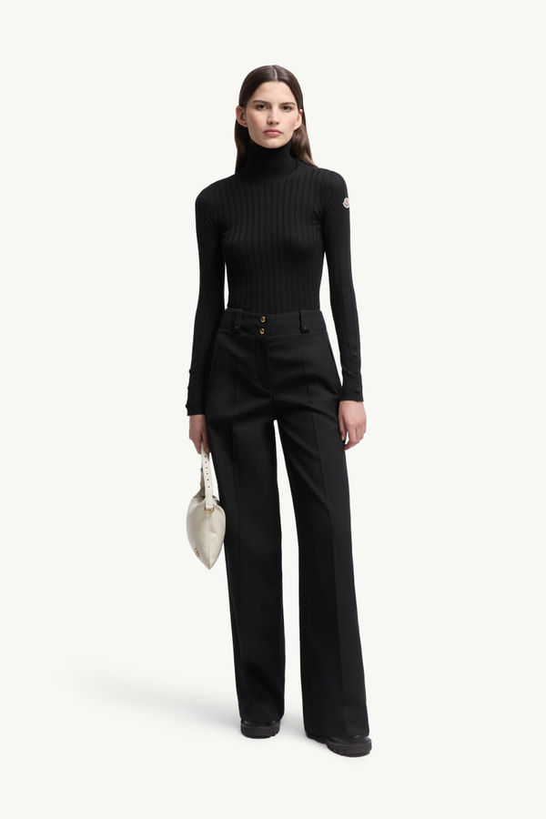 Wool & Cashmere Polo Neck Jumper Women Black Moncler 0