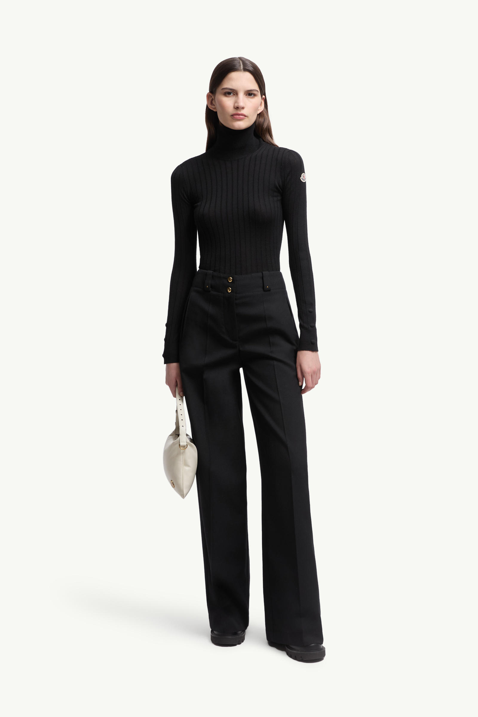 Wool & Cashmere Polo Neck Jumper Women Black Moncler 0