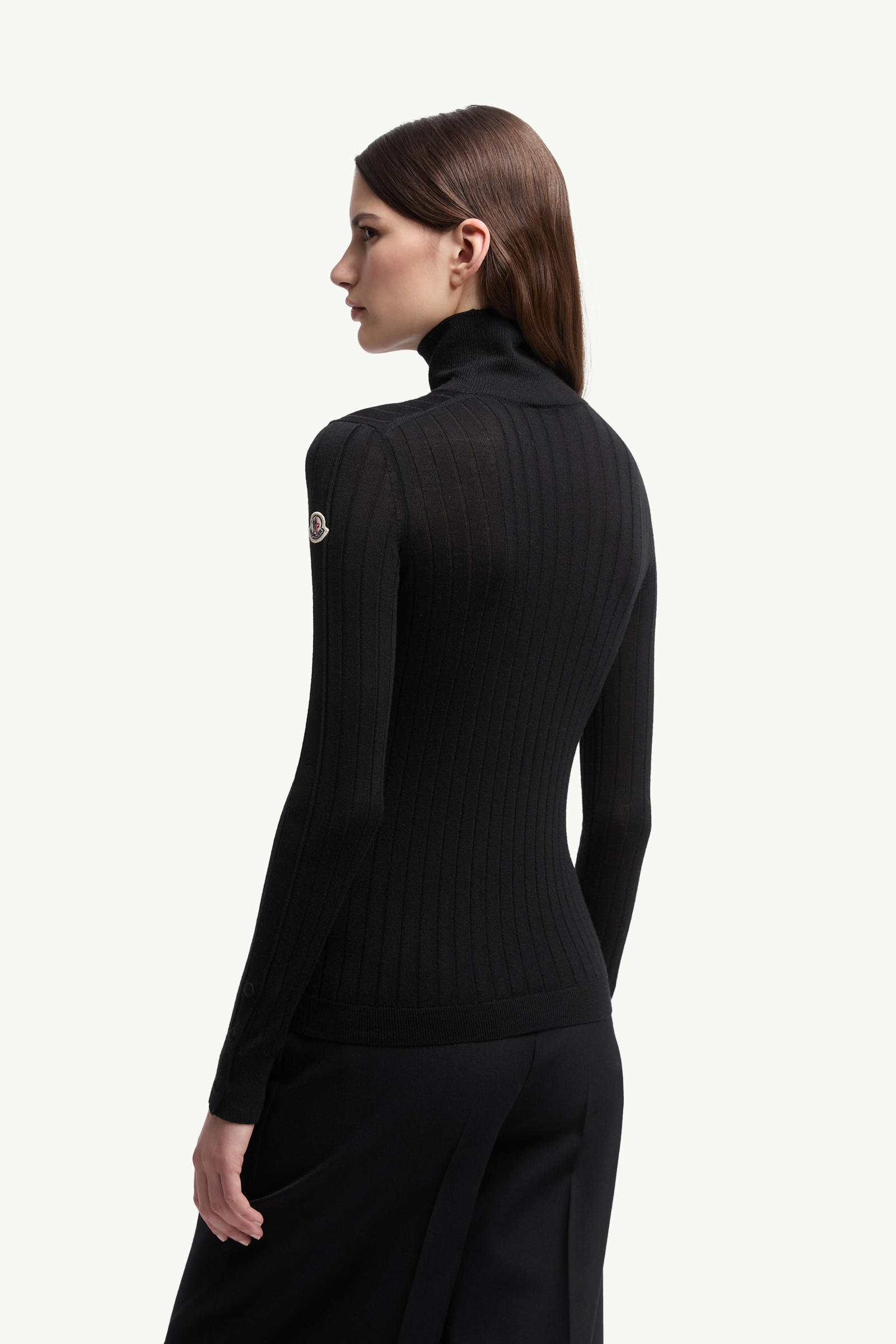 Wool & Cashmere Polo Neck Jumper Women Black Moncler 4