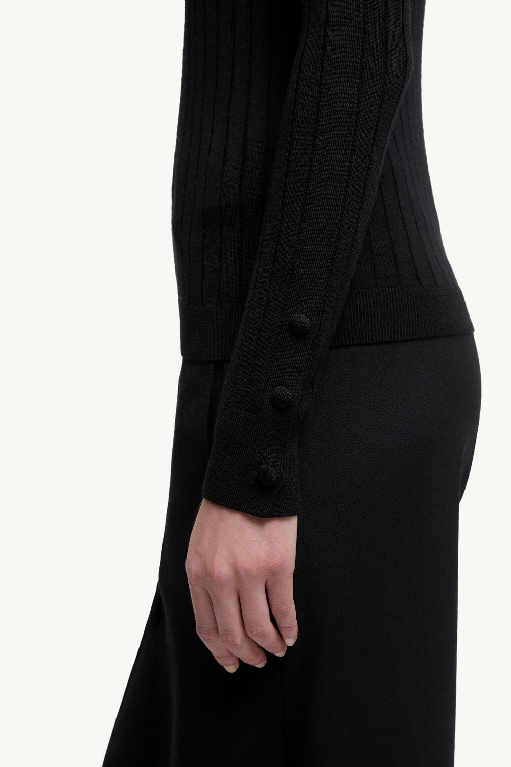 Wool & Cashmere Polo Neck Jumper Women Black Moncler 5