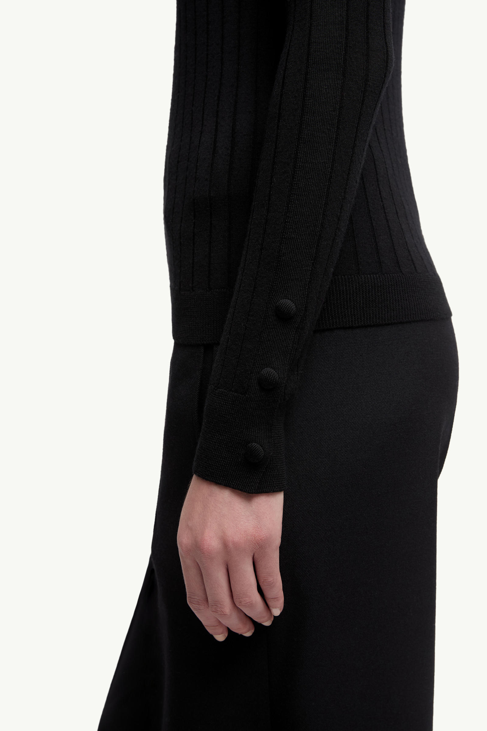 Wool & Cashmere Polo Neck Jumper Women Black Moncler 5