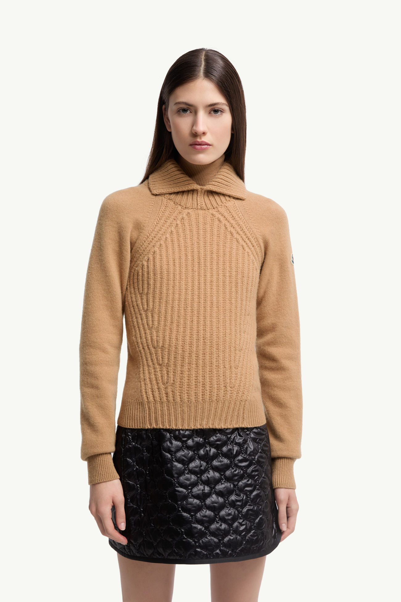 Maglione a collo alto in lana e cashmere Donna Beige Moncler 3