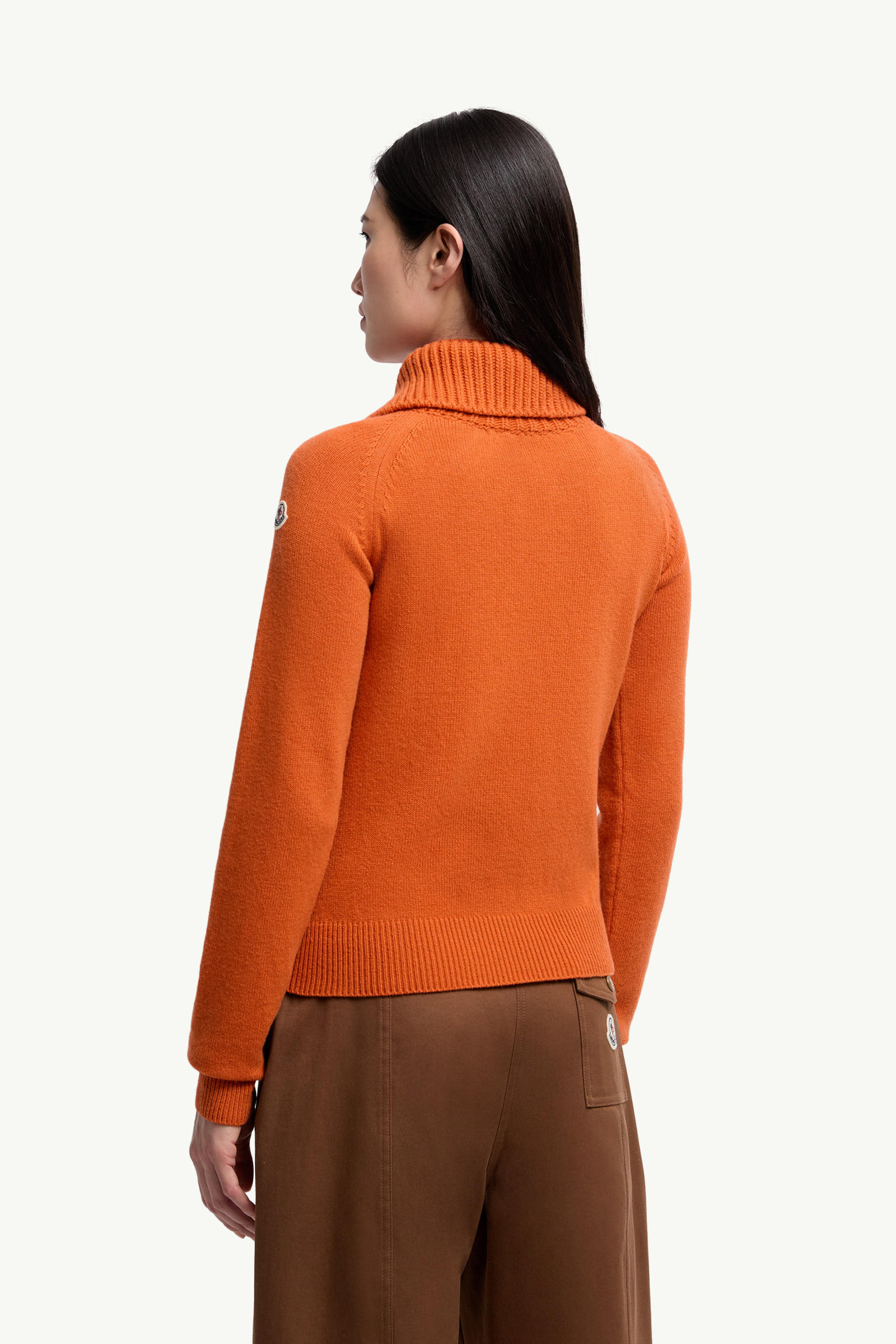 Wool & Cashmere High Collar Jumper Women Orange Moncler 4