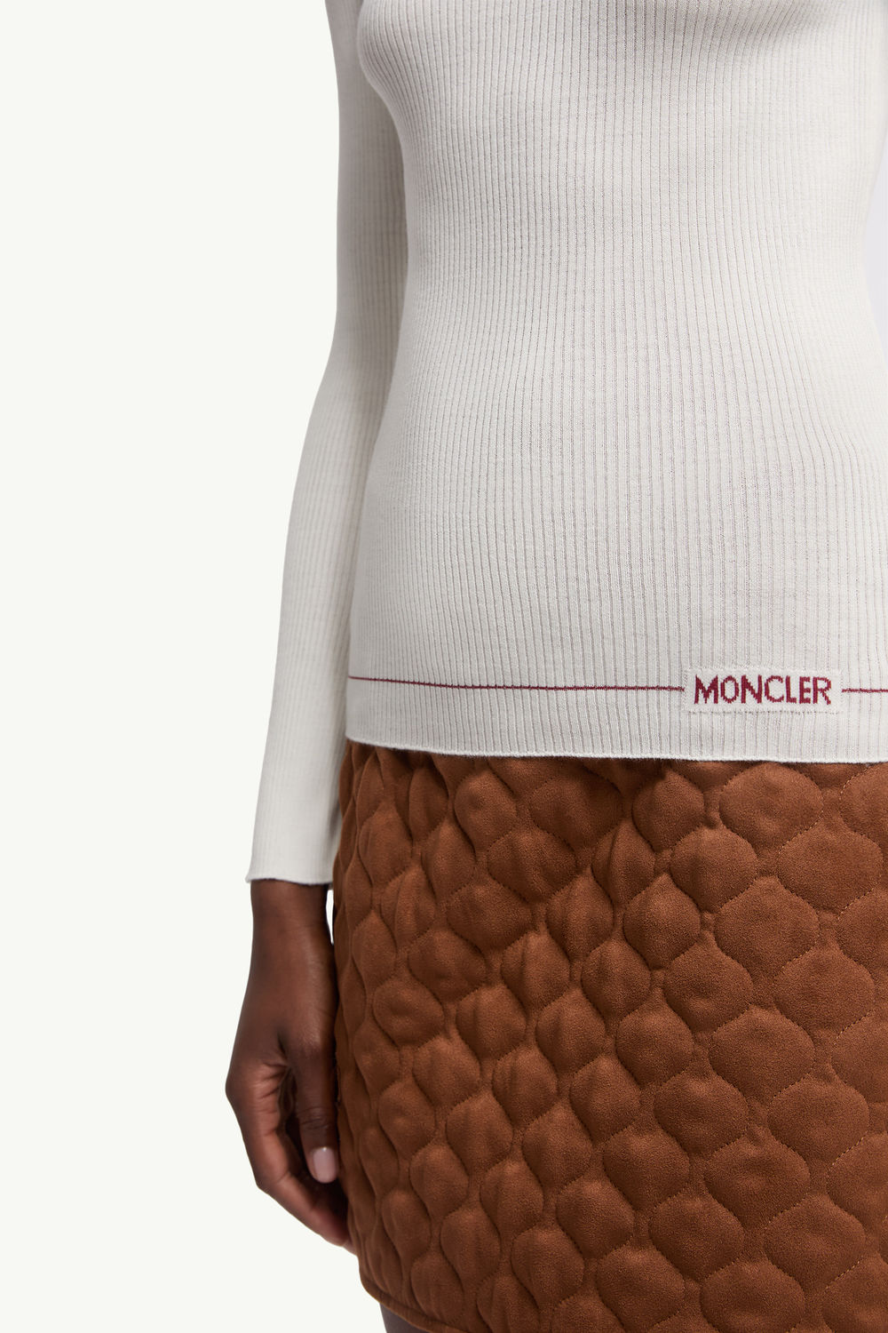 Logo Wool Turtleneck Sweater Women White Moncler 5