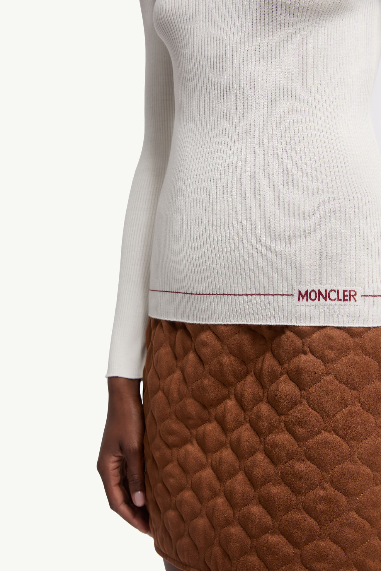 標誌裝飾羊毛樽領毛衣 女士 白色 Moncler 5