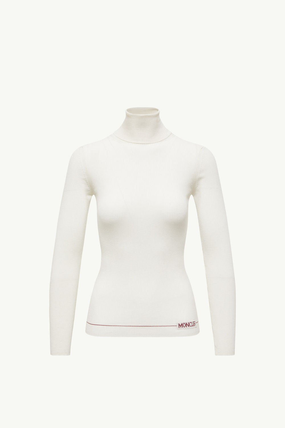 Logo Wool Turtleneck Sweater Women White Moncler 2