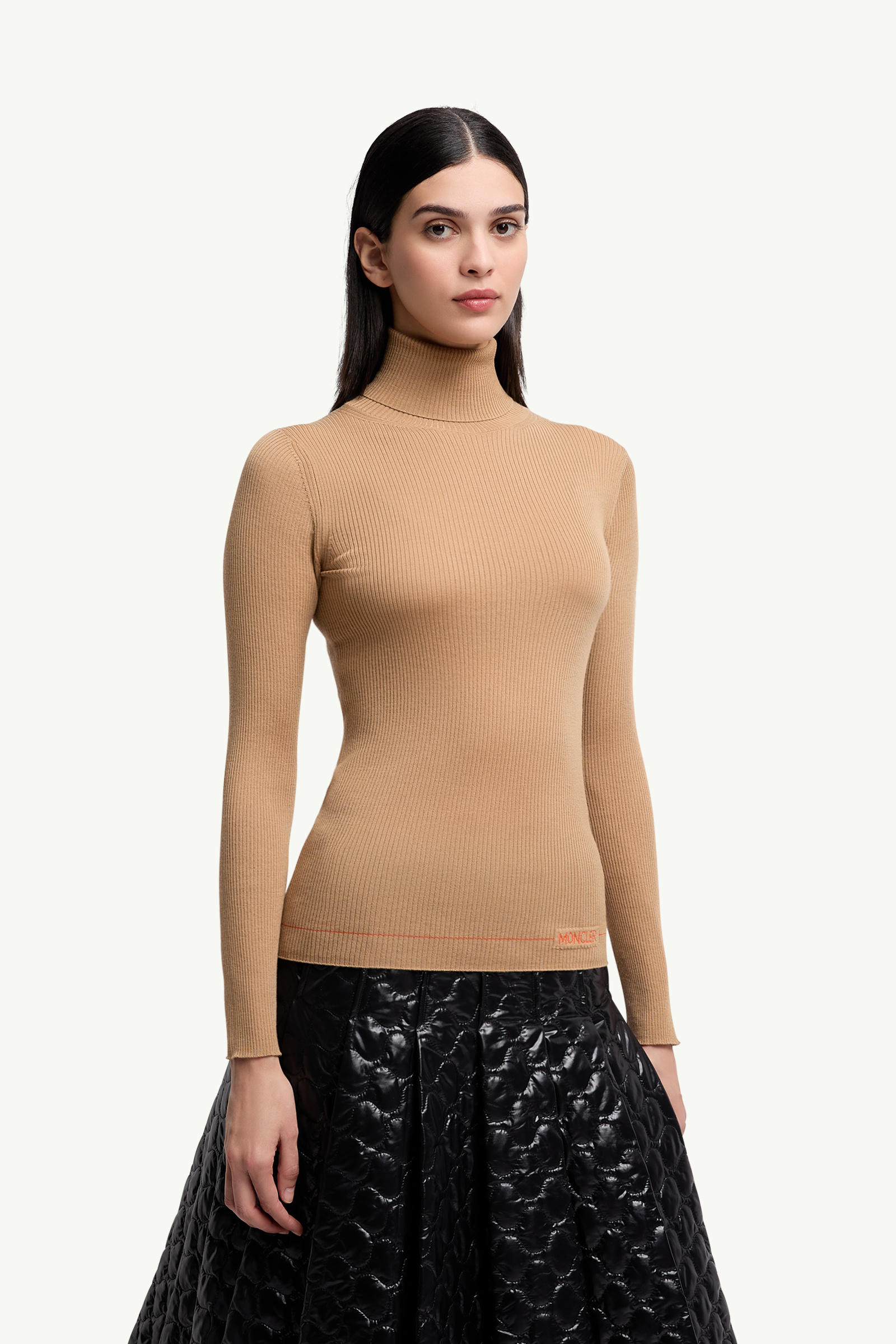 Maglione in lana logato Donna Beige Moncler 3