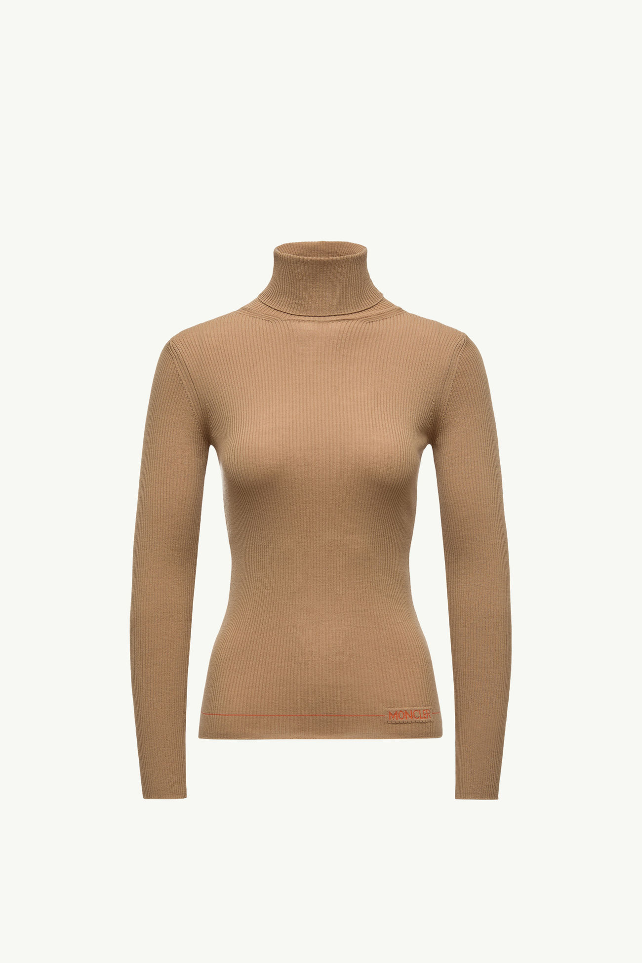 Pull à col roulé en laine avec logo Femmes Beige Moncler 2