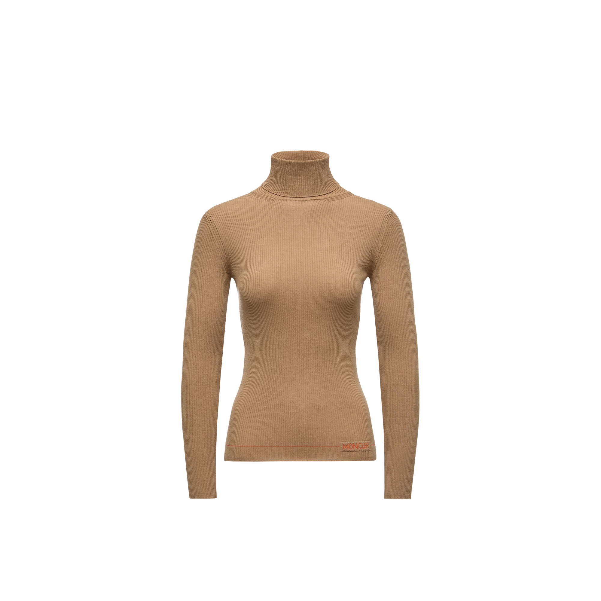 Moncler   Logo Wool Polo Neck Jumper for Women in Beige, Size: Xs