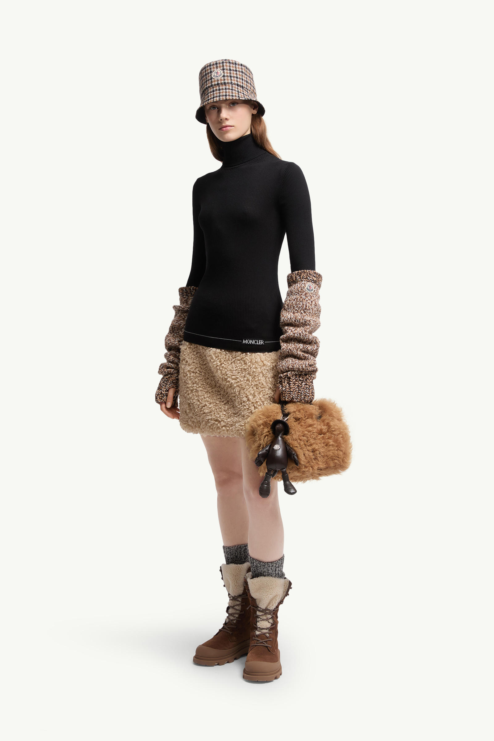 Logo Wool Polo Neck Jumper Women Black Moncler 0