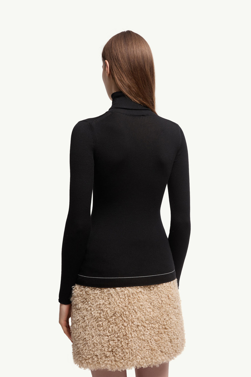 Logo Wool Polo Neck Jumper Women Black Moncler 4