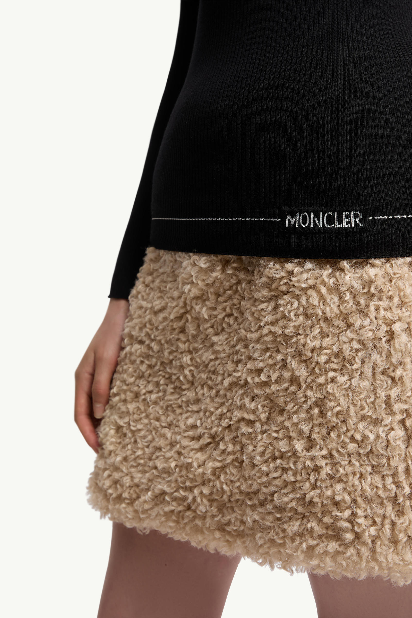 Logo Wool Polo Neck Jumper Women Black Moncler 5