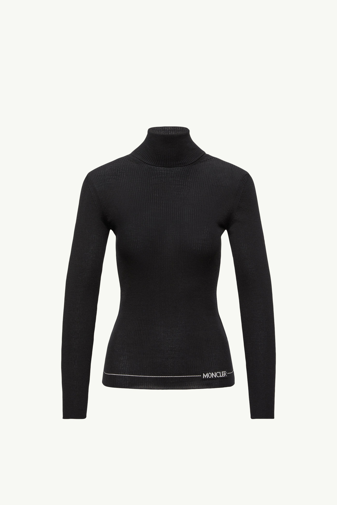標誌裝飾羊毛樽領毛衣 女士 黑色 Moncler 2