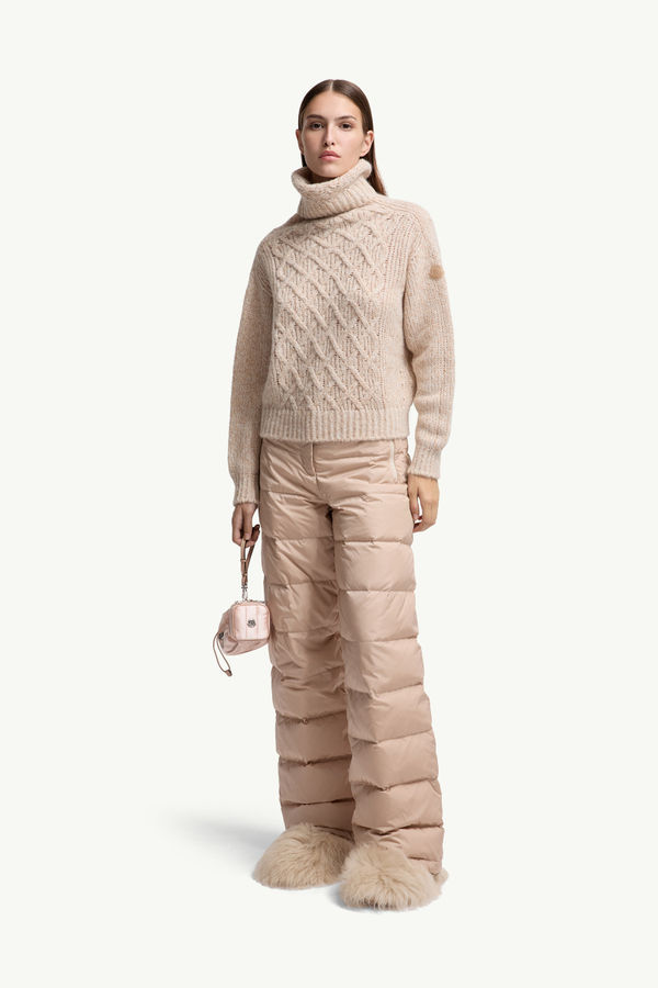 Alpaca Blend Polo Neck Jumper Women Beige Moncler 0