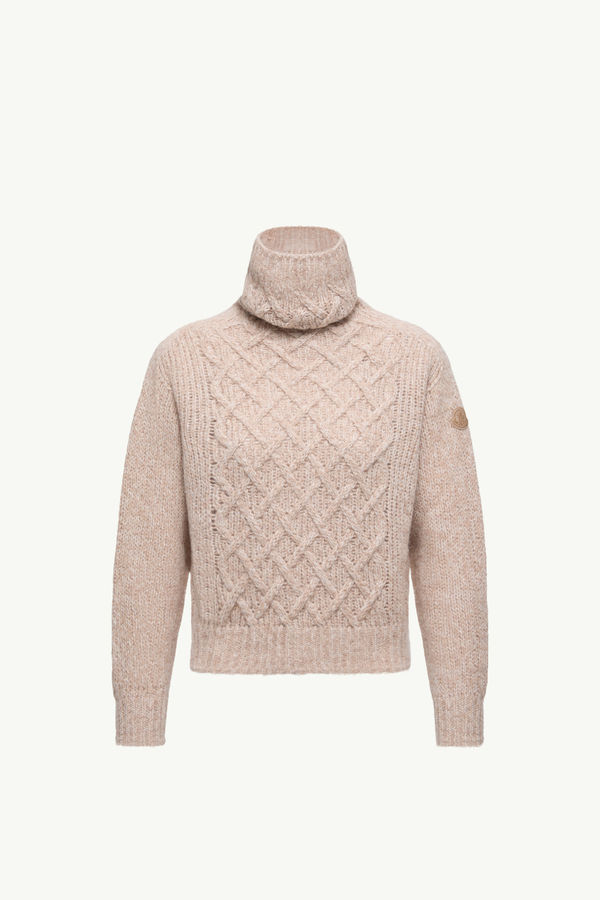 Alpaca Blend Polo Neck Jumper Women Beige Moncler 2