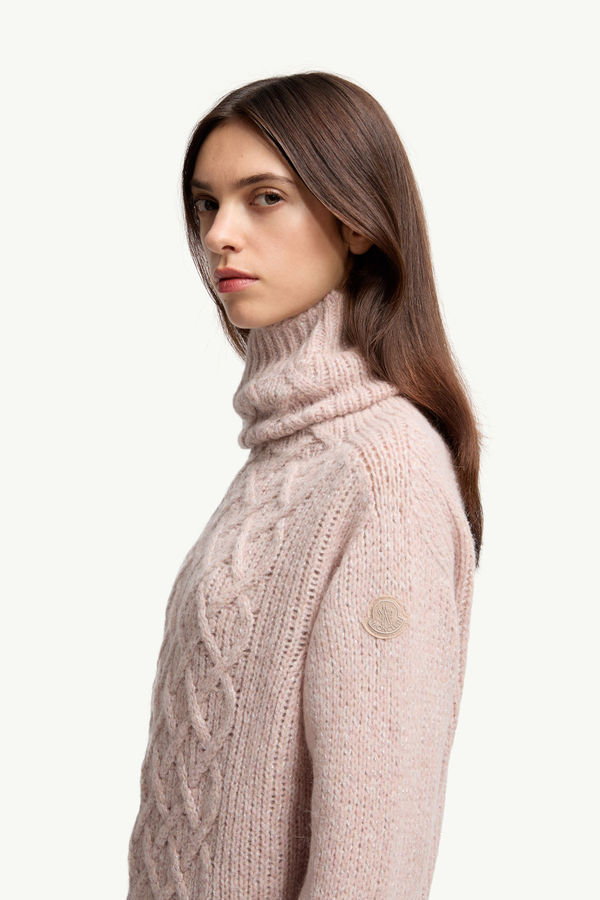 Alpaca Blend Polo Neck Jumper Women Rose Pink Moncler 1