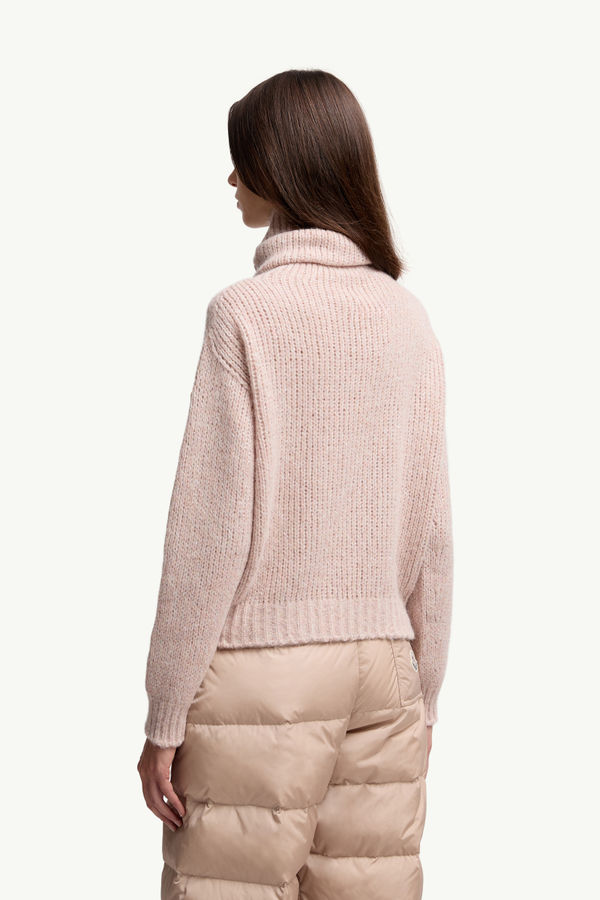 Alpaca Blend Polo Neck Jumper Women Rose Pink Moncler 4