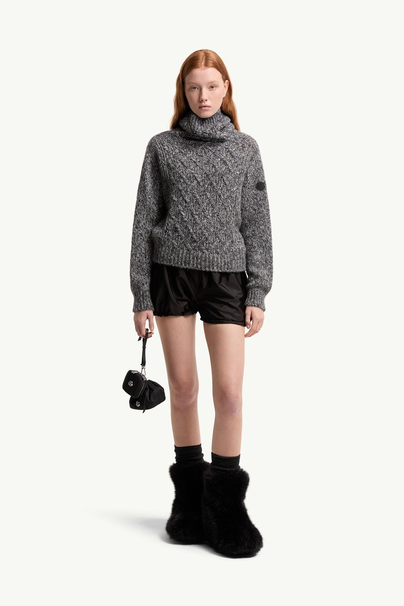 Rollkragenpullover aus Alpakamischung Damen Dunkelgrau Moncler 0