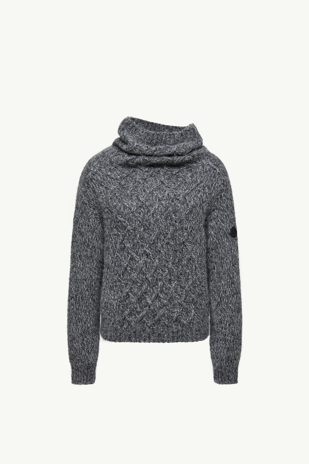 Alpaca Blend Polo Neck Jumper Women Dark Gray Moncler 2