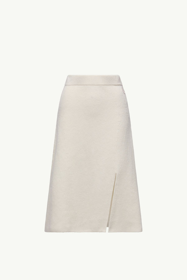 Wool & Cashmere Midi Skirt Women White Moncler 2